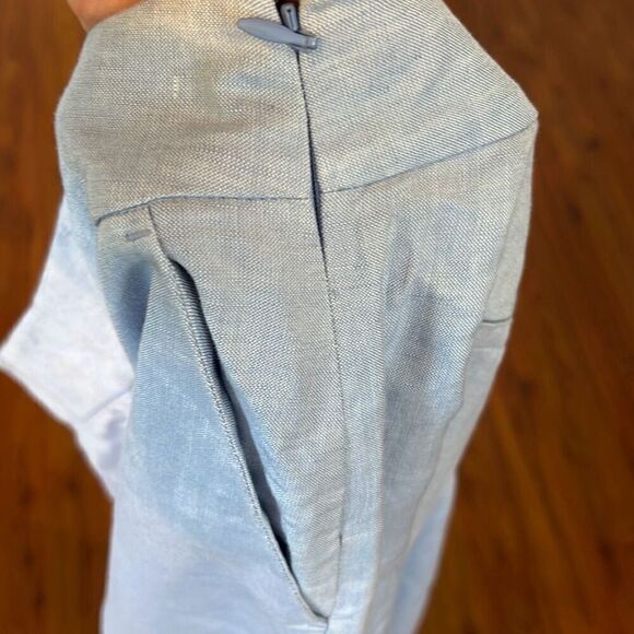 NWT Loft light blue linen viscose cropped pants size 12 wide leg - Picture 6 of 6
